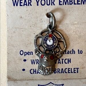 Vintage BENEVOLENT AND PROTECTIVE ORDER  OF ELKS BPOE LAPEL PIN RED EYES